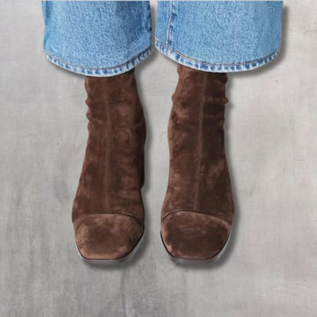 CAPUCINE | Bottines À Talons Élégantes En Daim